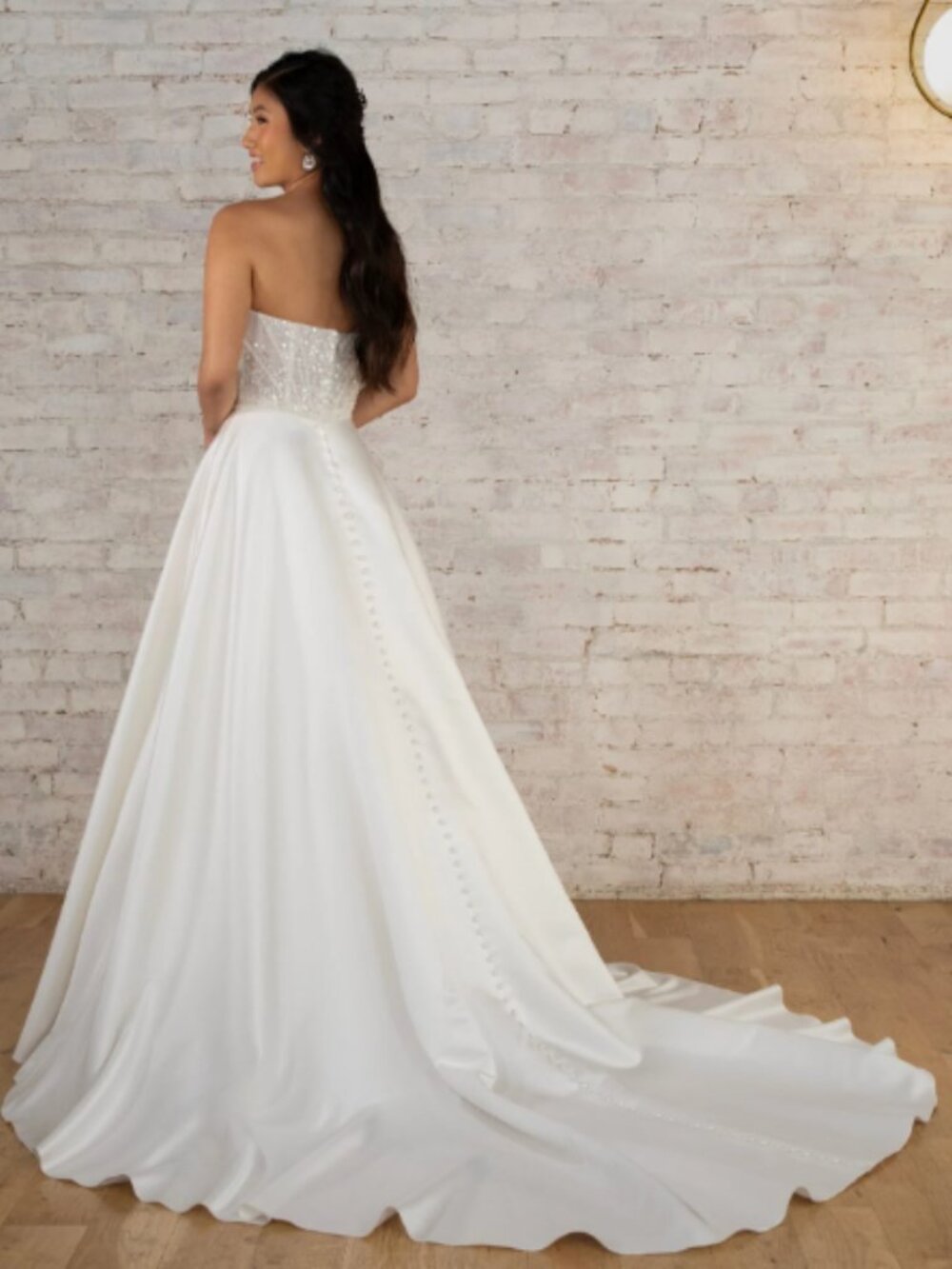 STELLA YORK 7788: Sparkling Designer Strapless A-Line Wedding Dress with Pockets
